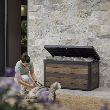 Curver Ladă de grădină din plastic Decocoat 380 l nuc [1]