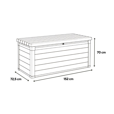 Curver Ladă de grădină din plastic Decocoat 570 l gri furtună [2]