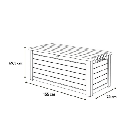 Curver Ladă de grădină din plastic Decocoat 630 l gri furtună [2]