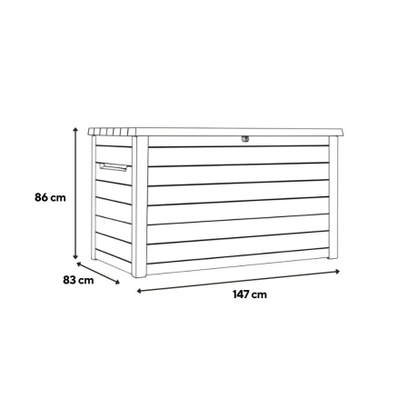 Curver Ladă de grădină din plastic Decocoat 870 l gri furtună [2]