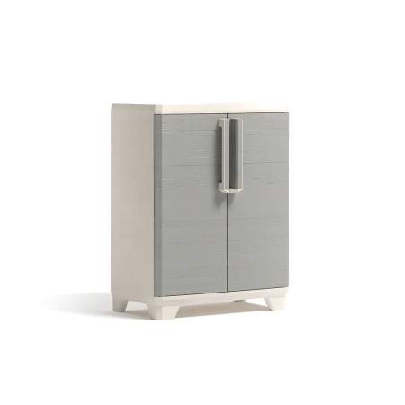 Produse temporar indisponibile - Curver Linear Dulap din plastic cu bază din lemn bej-gri deschis