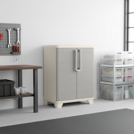 Curver Linear Dulap din plastic cu bază din lemn bej-gri deschis [1]