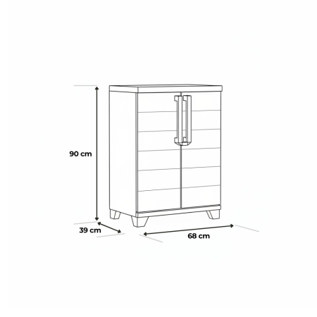Curver Linear Dulap din plastic cu bază din lemn bej-gri deschis [2]
