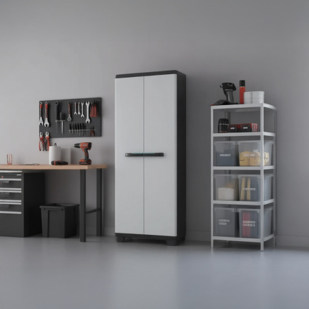 Curver Linear Dulap înalt din plastic negru-gri [1]