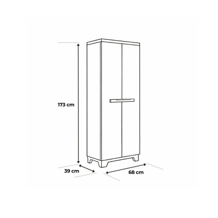 Curver Linear Dulap înalt din plastic negru-gri [2]