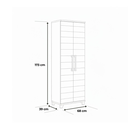Curver Linear Wood dulap înalt din plastic bej-gri deschis [2]