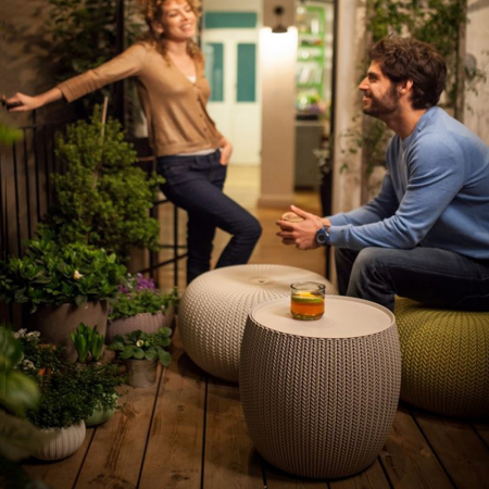 Curver Masă de depozitare cu efect de răchită Knit Single Table [1]