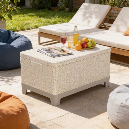 Curver Masă de depozitare Scandi din iută gri-bej pietriș [1]