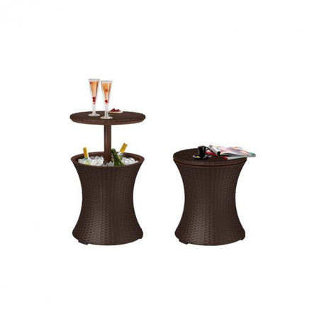 Curver Masă de grădină Cool Bar Rattan, maro whisky [1]