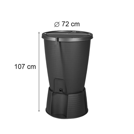 Curver Rezervor de apă de ploaie din plastic Indigo Water Butt, 220L, grafit [2]