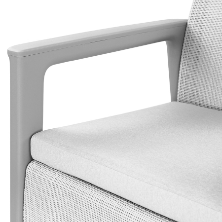 Curver Scandi linea 2 seater grădină canapea cenușă gri-gri deschis [4]