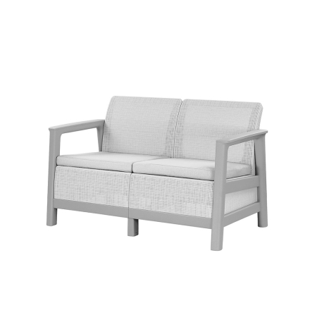 Canapea grădină - Curver Scandi linea 2 seater grădină canapea cenușă gri-gri deschis