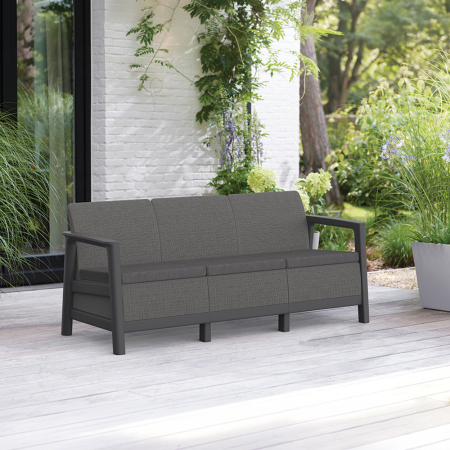 Curver Scandi linea 3 locuri grădină canapea grafit-cool gri [1]