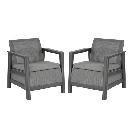 Fotoliu grădină - Curver Scandi linea duo fotoliu de grădină grafit-gri rece