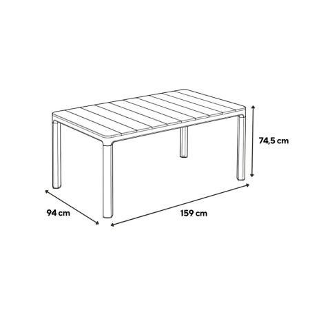 Curver Scandi masă de grădină din plastic gri cenușă [2]