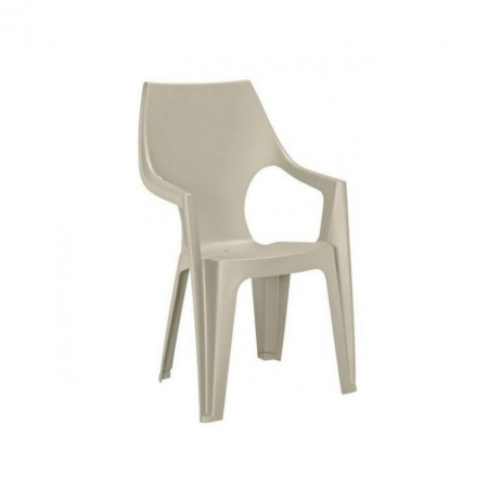 Produse temporar indisponibile - Curver Scaun de grădină Dante din plastic cu spătar înalt, de culoare crem