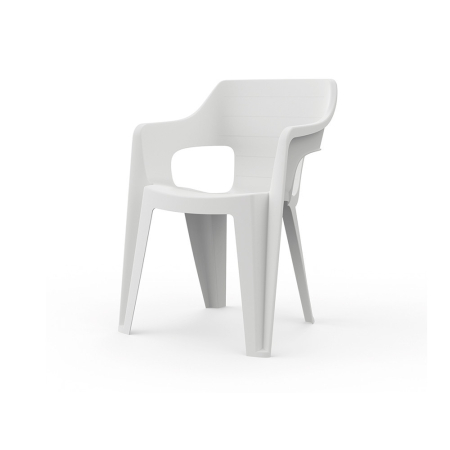 Scaun grădină - Curver Scaun de grădină din plastic Bilboa Iowback cu cotiere, alb