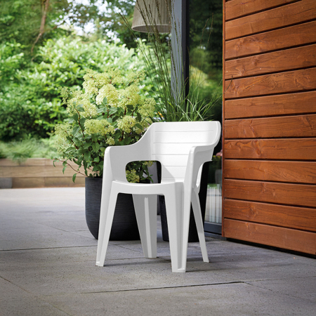 Curver Scaun de grădină din plastic Bilboa Iowback cu cotiere, alb [1]