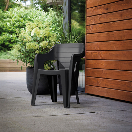 Curver Scaun de grădină din plastic Bilboa Iowback cu cotiere, negru [1]