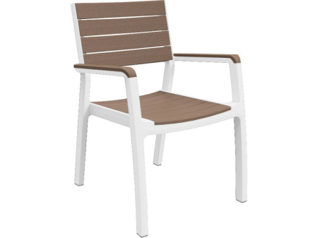 Produse temporar indisponibile - Curver Scaun de grădină Harmony cu cotiere Cappuccino-alb