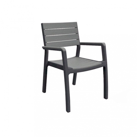 Produse temporar indisponibile - Curver Scaun de grădină Harmony din plastic cu cotiere în culoarea grafit