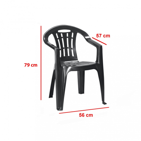 Curver Scaun de grădină Mallorca din plastic, culoare grafit [1]
