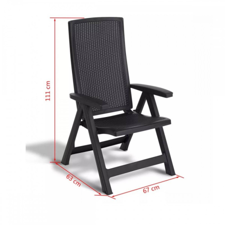 Curver Scaun de grădină rabatabil Montreal, grafit [2]
