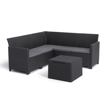 Curver Set colț de grădină Claire cu 5 locuri, masă și suport pentru perne [0]