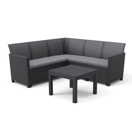 Set mobilier grădină - Curver Set colț de grădină Claire cu 5 locuri și masă Orlando