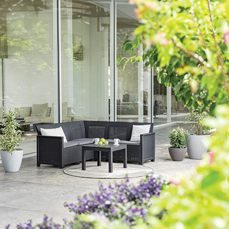 Curver Set de colț de grădină Elodie cu 5 locuri și masă Chicago [1]