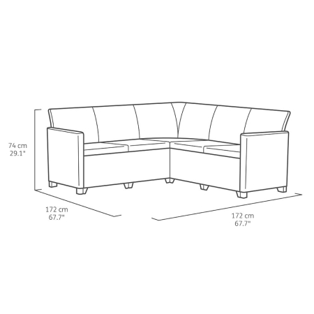 Curver Set de colț de grădină Elodie cu 5 locuri și masă Chicago [2]