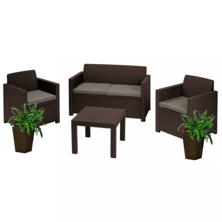 Produse temporar indisponibile - Curver Set de mobilier de grădină Alabama Flower Duo, maro