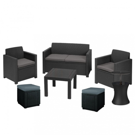 Curver Set de mobilier de grădină Alabama Party Family în culoarea grafit [1]