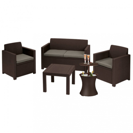 Produse temporar indisponibile - Curver Set de mobilier de grădină Alabama Party, maro