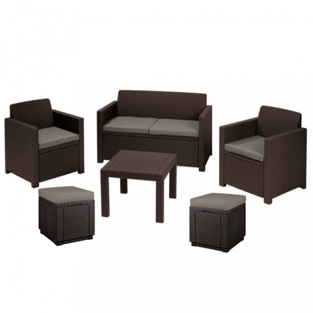 Produse temporar indisponibile - Curver Set de mobilier de grădină Alabamo Family, maro