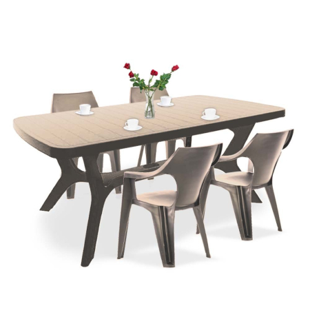 Produse temporar indisponibile - Curver Set de mobilier de grădină Balante 4+1 în culoarea cappuccino