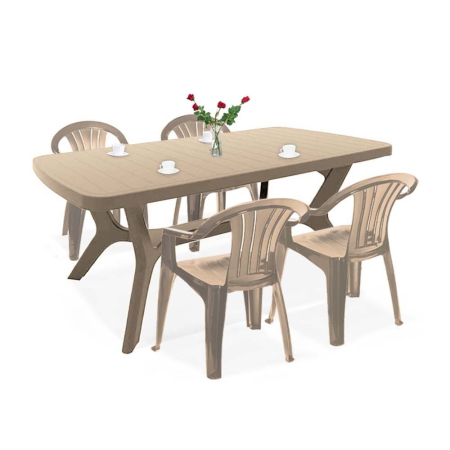 Produse temporar indisponibile - Curver Set de mobilier de grădină Balicia 4+1 în culoarea cappuccino