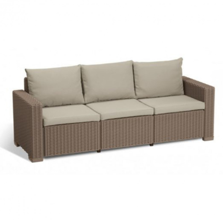 Curver Set de mobilier de grădină California cu 3 locuri, culoare cappuccino, cu pernă nisip [1]