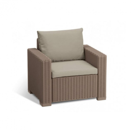 Curver Set de mobilier de grădină California cu 3 locuri, culoare cappuccino, cu pernă nisip [2]
