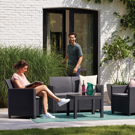 Curver Set de mobilier de grădină Claire cu 4 locuri și masă Orlando, grafit [1]