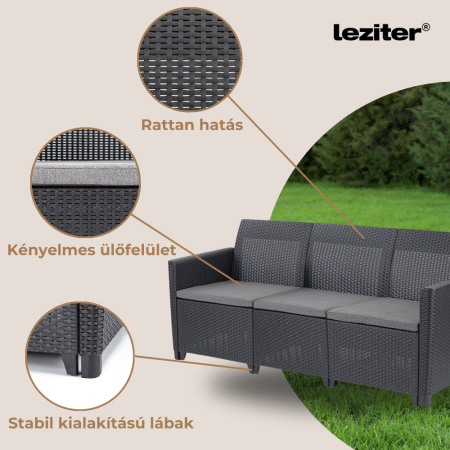 Curver Set de mobilier de grădină Claire cu 5 locuri și masă Orlando, grafit [5]