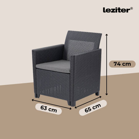 Curver Set de mobilier de grădină Claire cu 5 locuri și masă Orlando, grafit [3]
