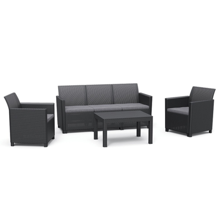 Produse temporar indisponibile - Curver Set de mobilier de grădină Claire cu 5 locuri și masă Orlando, grafit
