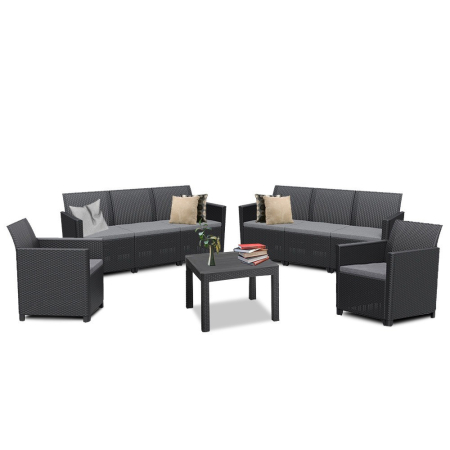 Curver Set de mobilier de grădină Claire II cu 8 locuri și masă Orlando, grafit [7]
