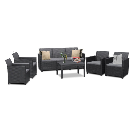 Curver Set de mobilier de grădină Claire III cu 7 locuri și masă Orlando, grafit [1]
