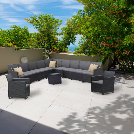 Curver Set de mobilier de grădină Claire IV cu 11 locuri și masă de depozitare Vigo [1]