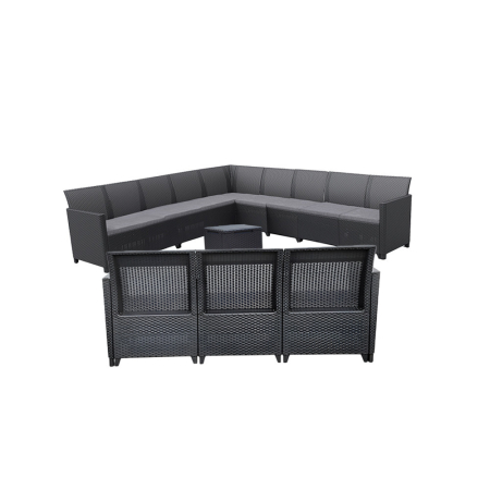 Produse temporar indisponibile - Curver Set de mobilier de grădină Claire IV cu 12 locuri și masă de depozitare Vigo