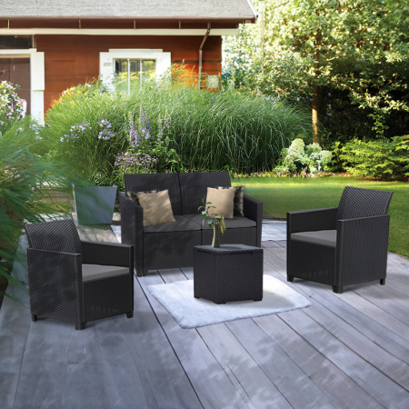 Curver Set de mobilier de grădină Claire IV cu 4 locuri și masă de depozitare Vigo [1]