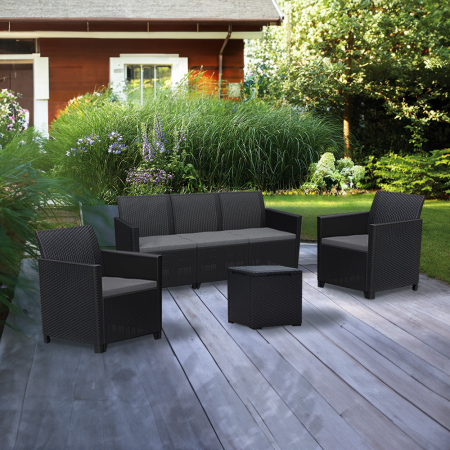 Curver Set de mobilier de grădină Claire IV cu 5 locuri și masă de depozitare Vigo [1]