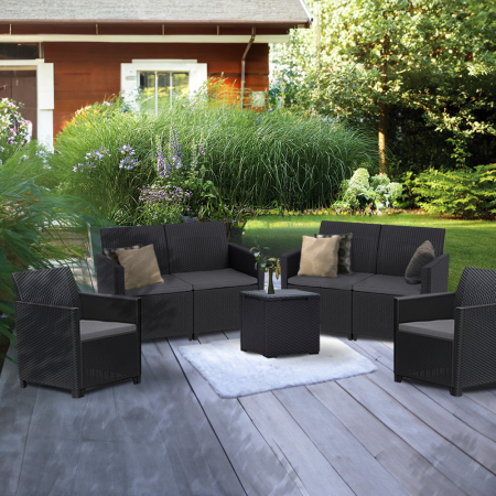 Curver Set de mobilier de grădină Claire IV cu 6 locuri și masă de depozitare Vigo [1]